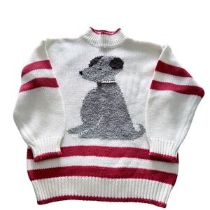 Licorice Novelty Sweater Vintage 80s 90s Dog Chunky Knit Pullover Sweater Sz M